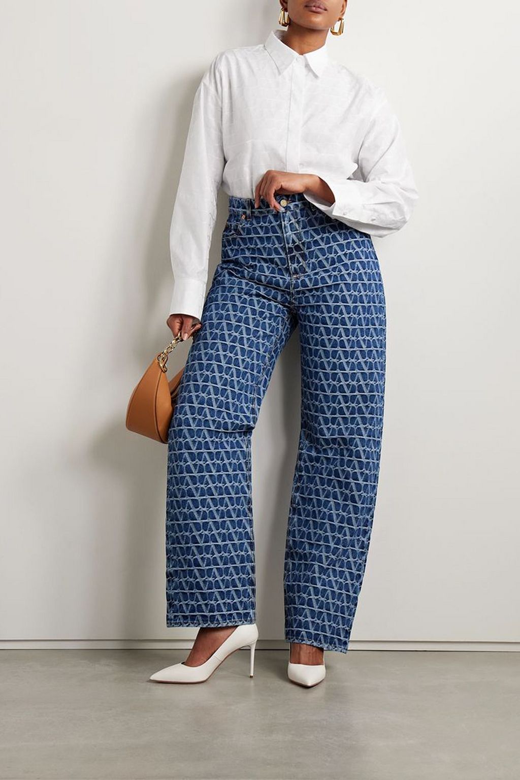 VALENTINO GARAVANI ジャカードコットンポプリン シャツ