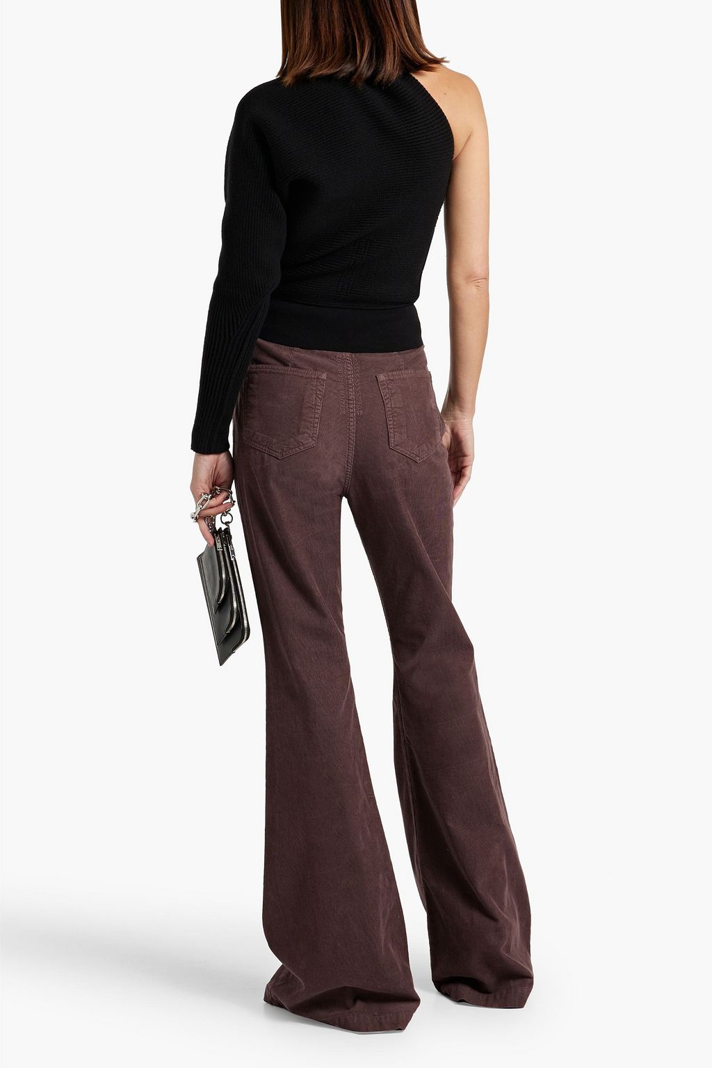 RICK OWENS One-shoulder ribbed cashmere-blend sweater