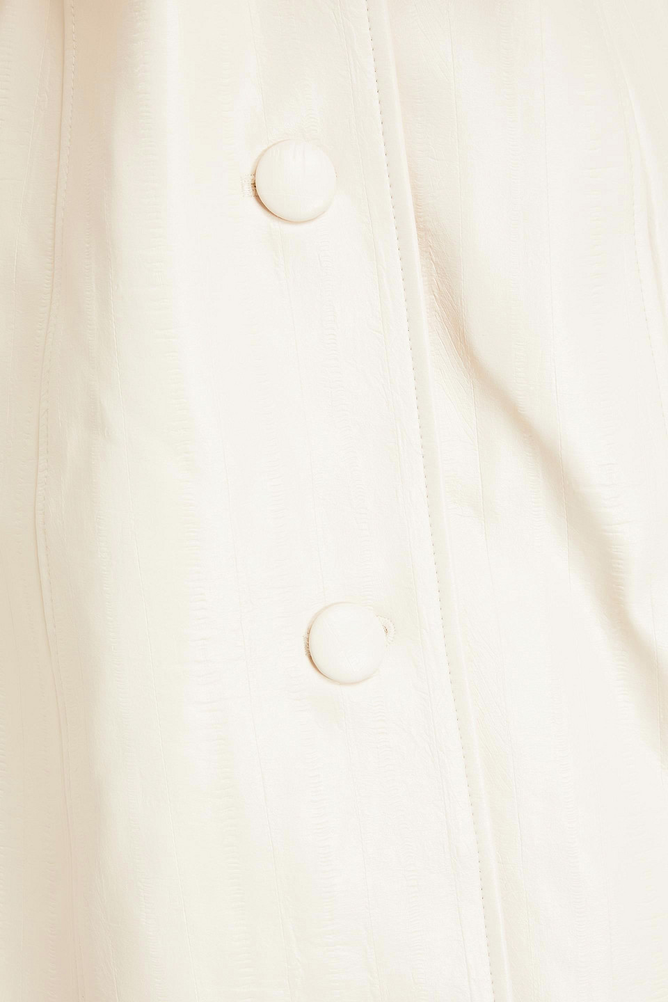 Rotate Birger Christensen Belted Faux Leather Coat In Ecru
