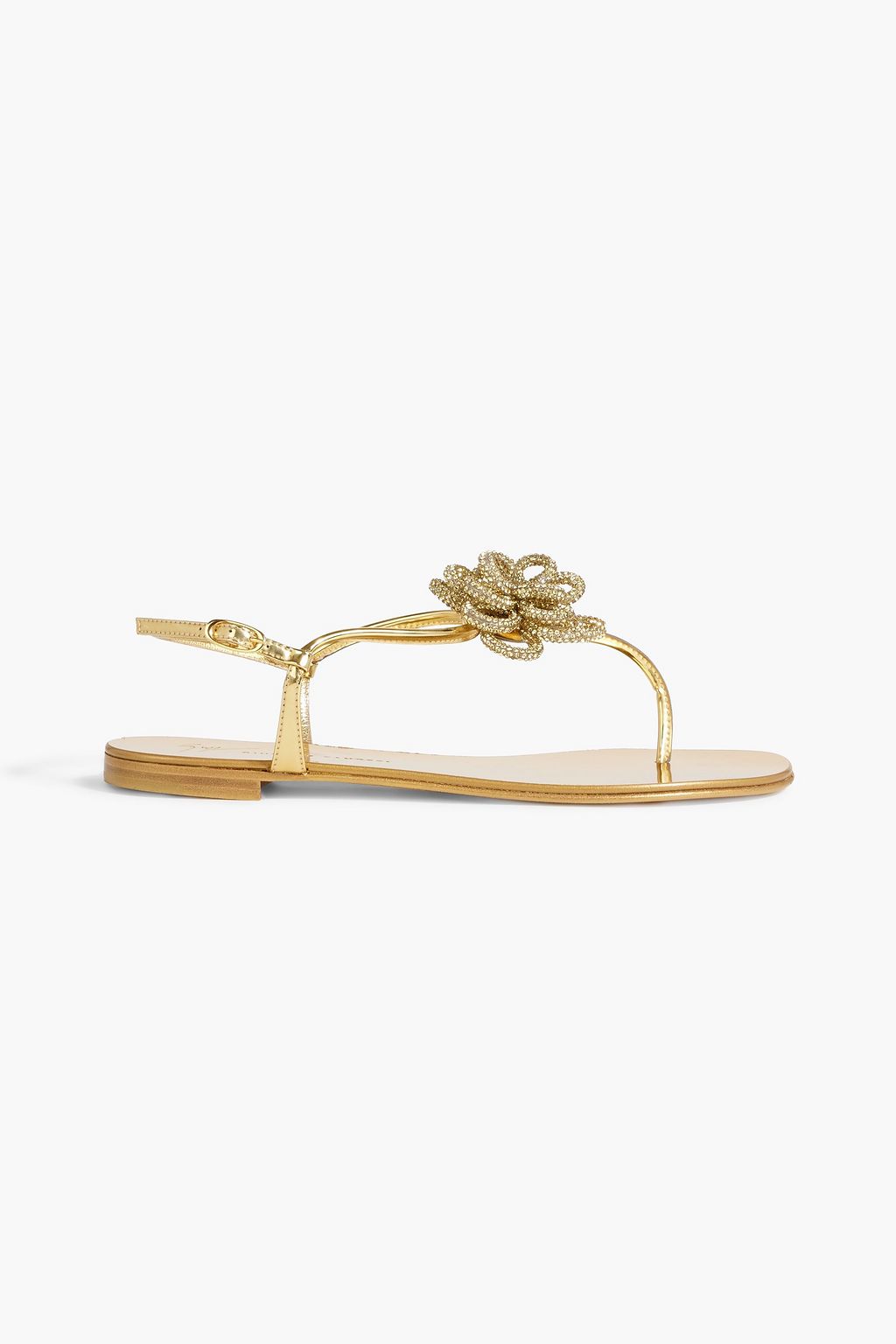 Rock 10 embellished faux mirrored leather sandals gold EU 36.5