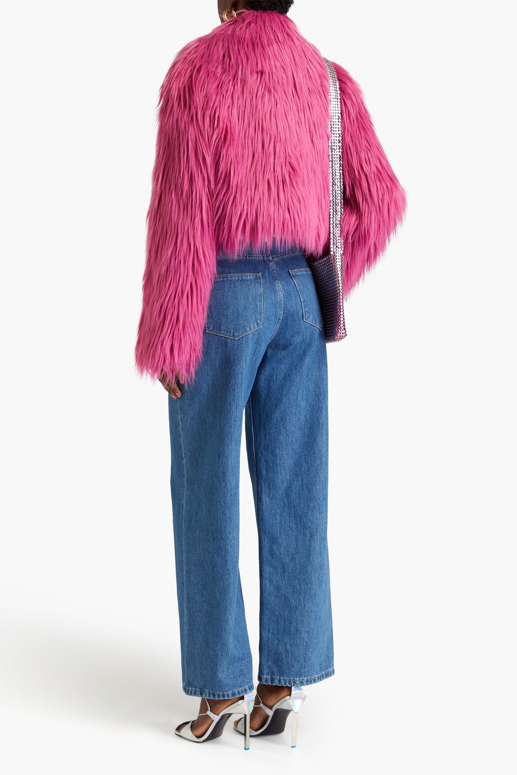 ROTATE BIRGER CHRISTENSEN Cropped faux fur jacket