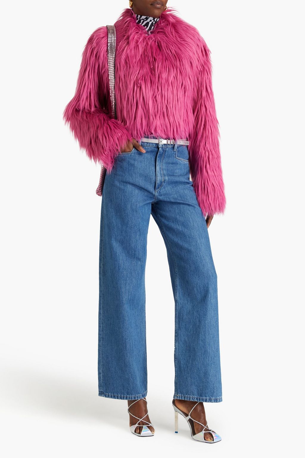 ROTATE BIRGER CHRISTENSEN Cropped faux fur jacket