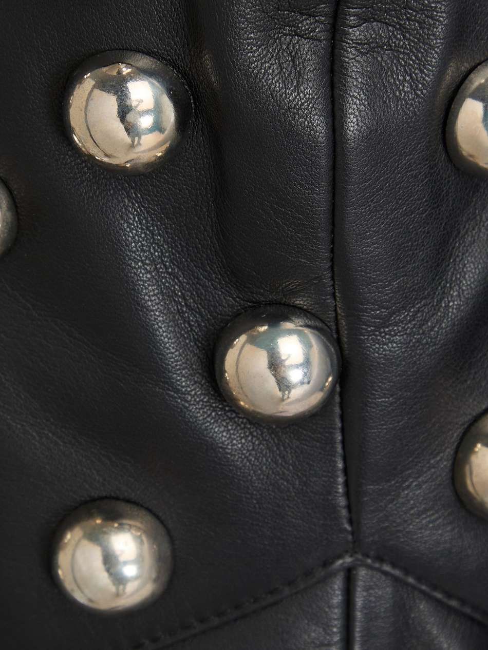 cropped studded leather top