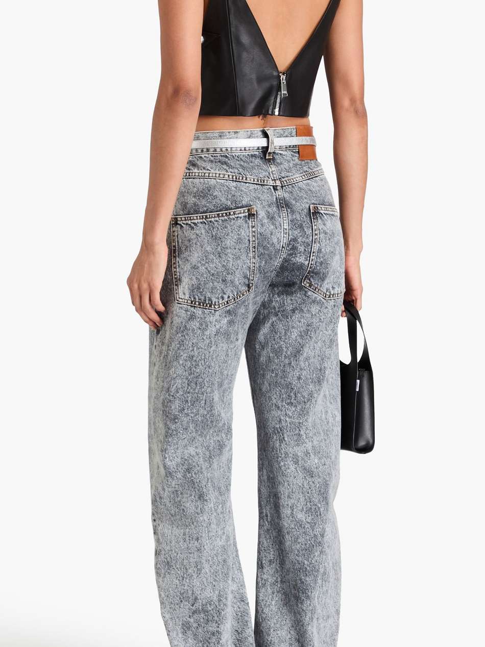 cropped studded leather top