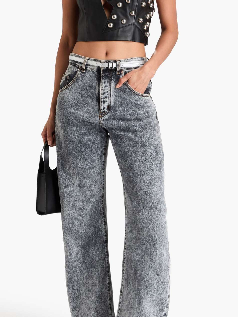 cropped studded leather top