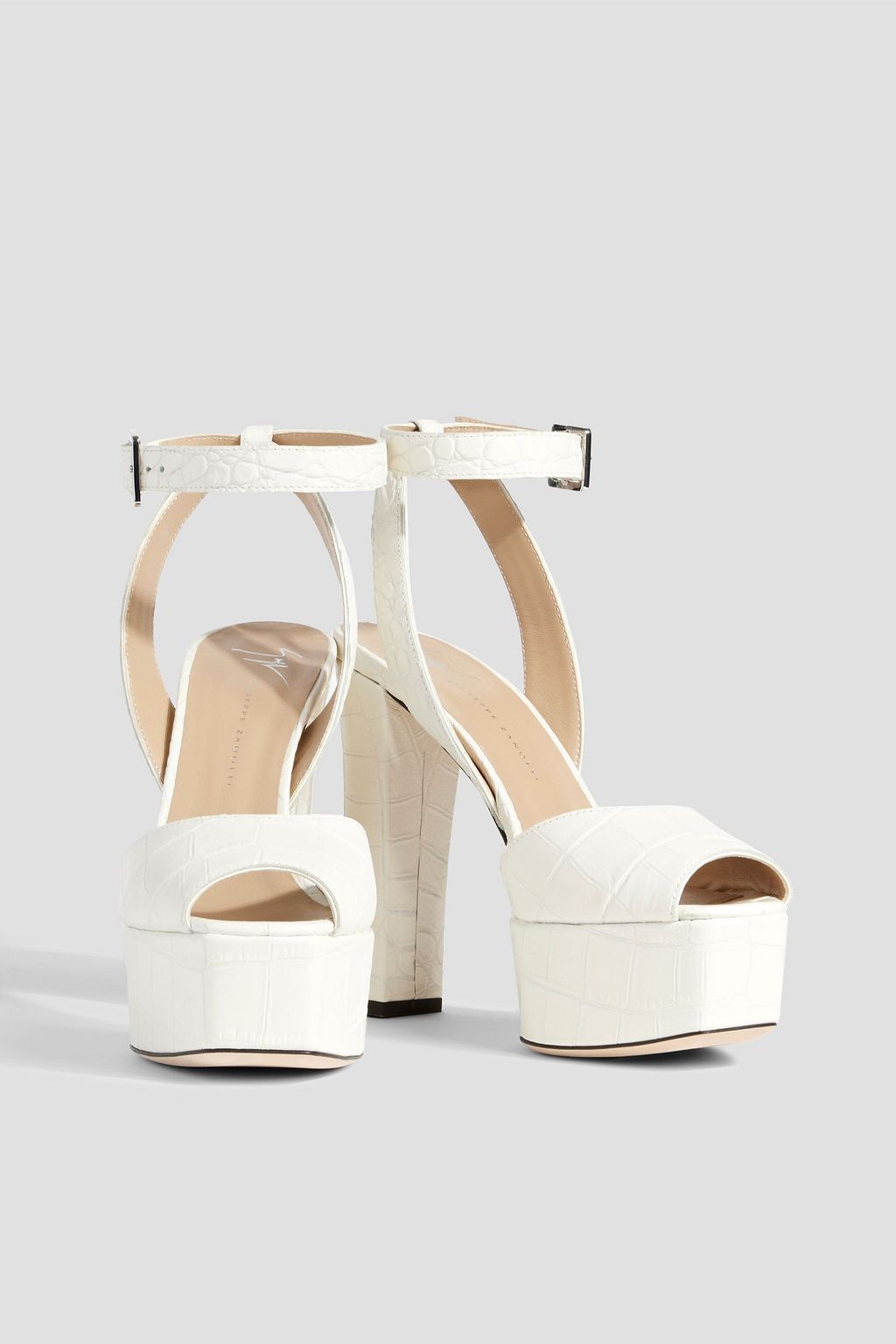 GIUSEPPE ZANOTTI Betty croc-effect leather platform sandals