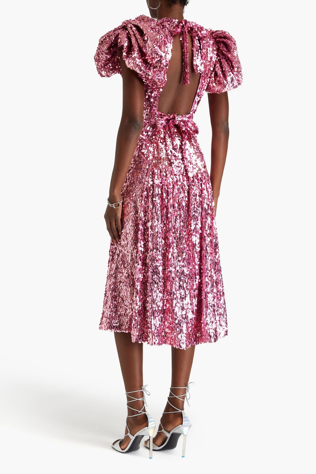 ROTATE BIRGER CHRISTENSEN Open-back sequined tulle midi dress