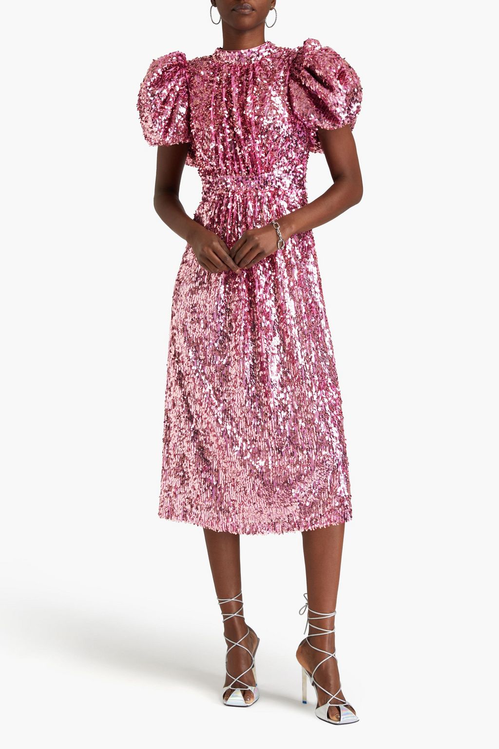 ROTATE BIRGER CHRISTENSEN Open-back sequined tulle midi dress