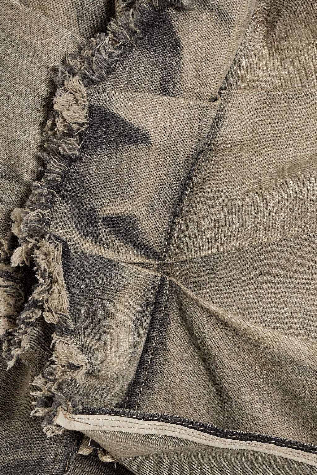 DRKSHDW BY RICK OWENS Edfu ruched denim skirt