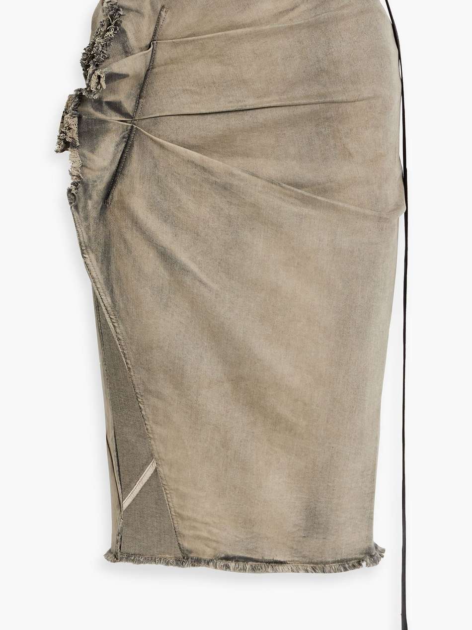 edfu ruched denim skirt