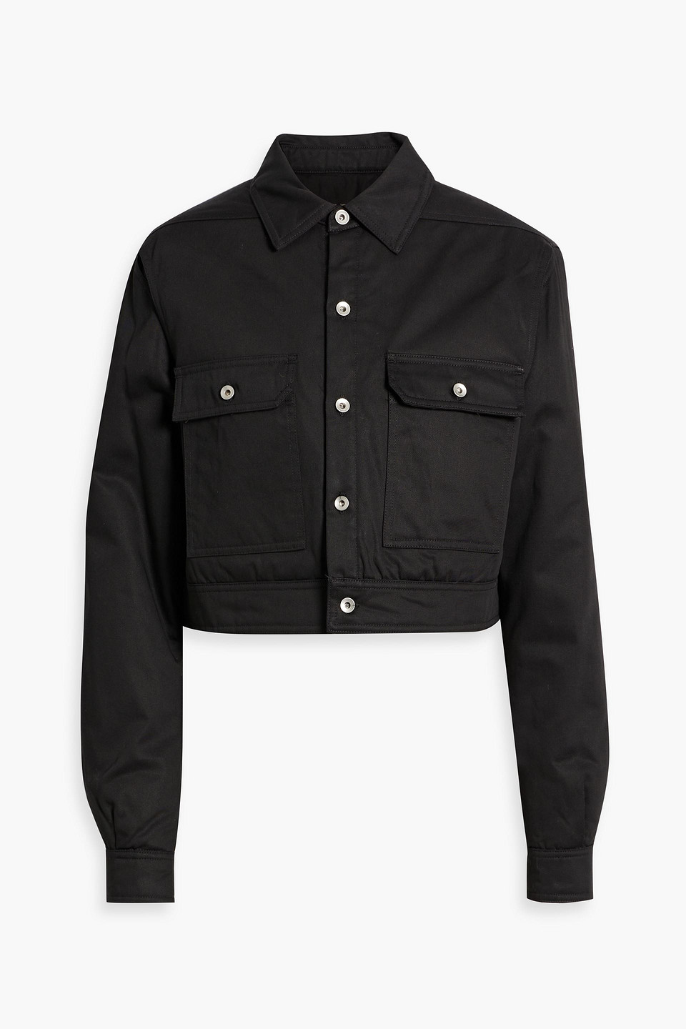 Rick Owens Cropped Denim Jacket In Black