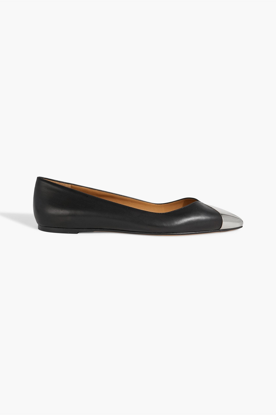 Isabel Marant Arsan Embellished Leather Point-toe Flats In Black