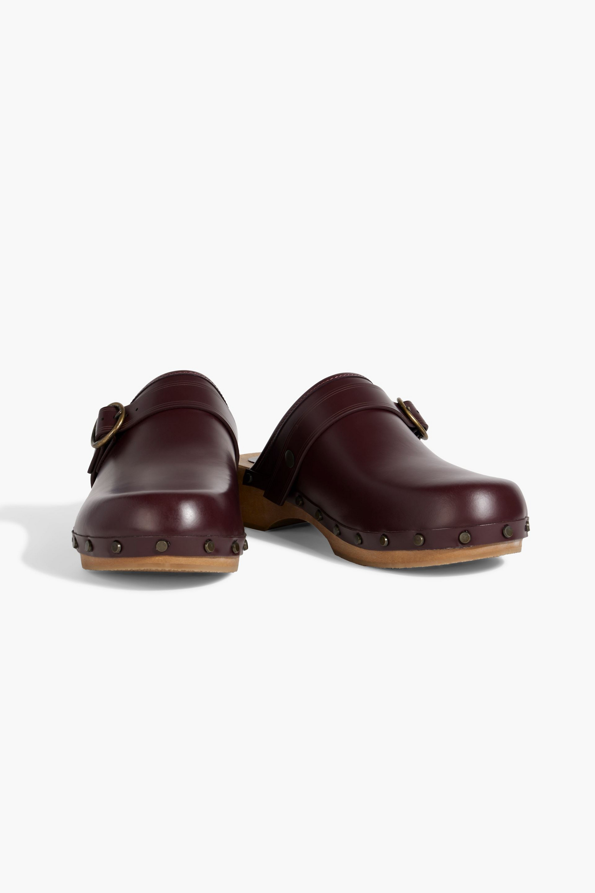 Isabel Marant Thalie buckled studded leather clogs thumbnail