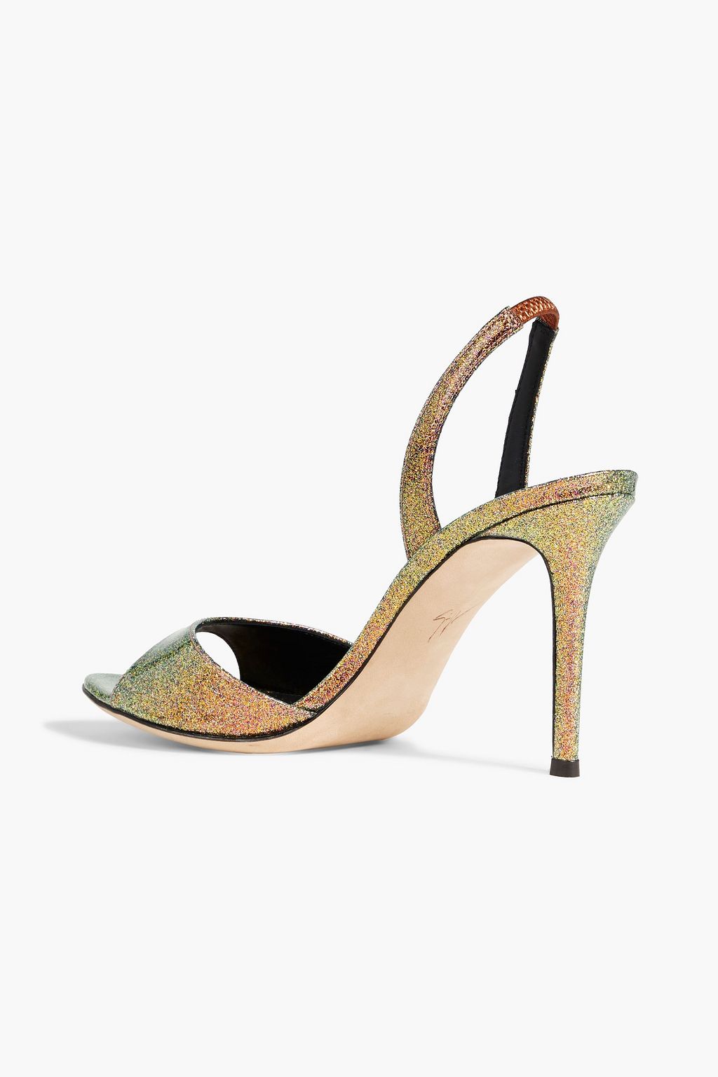 GIUSEPPE ZANOTTI Lilibeth glittered leather slingback sandals