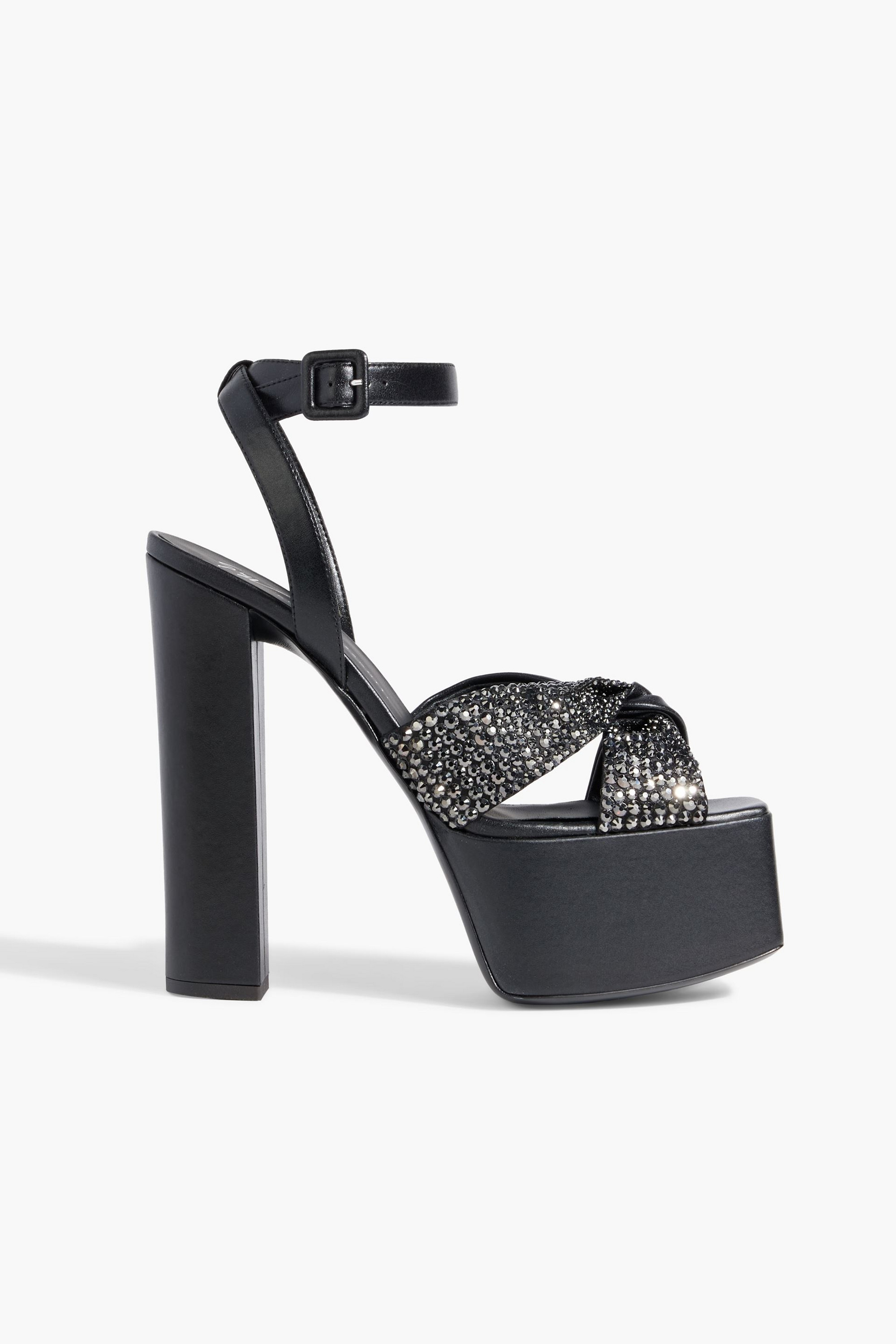 Giuseppe Zanotti Souree crystal-embellished leather platform sandals