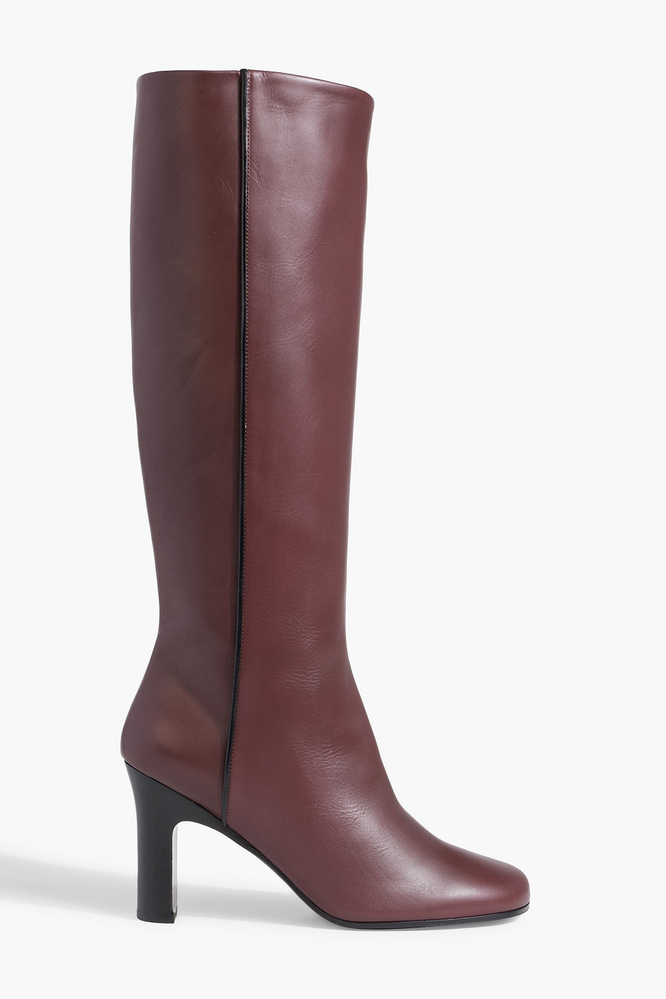 Co Leather Knee Boots In Grape
