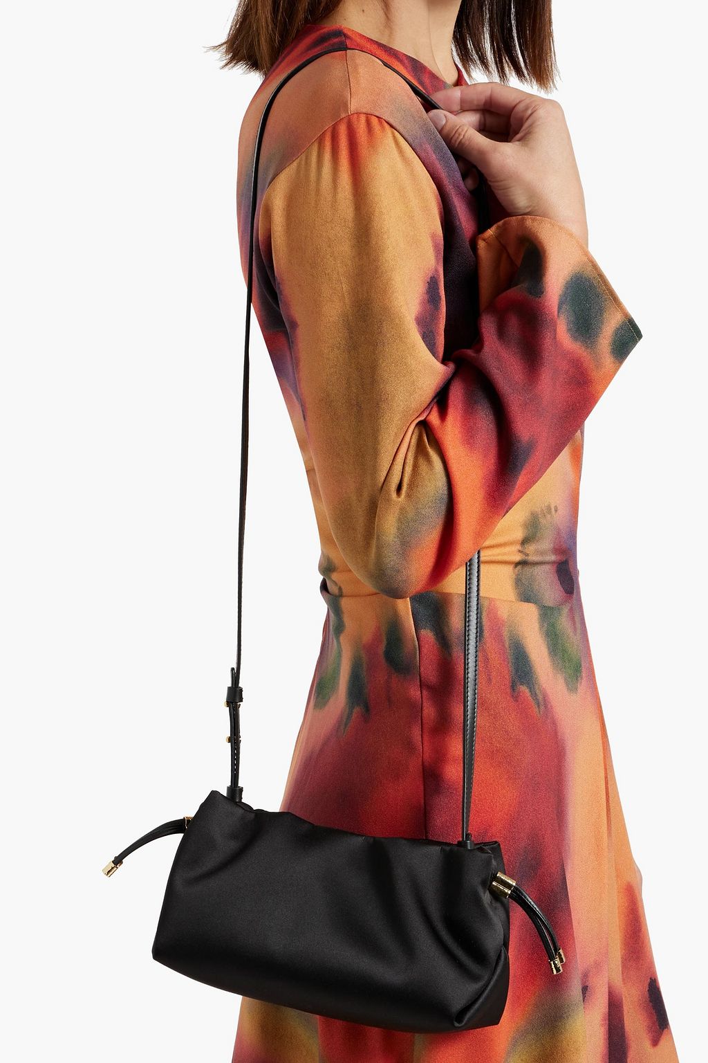 ULLA JOHNSON Remy ruched satin cross-body bag