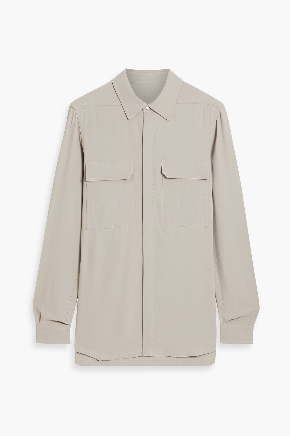 Rick Owens Crepe Shirt In Stone
