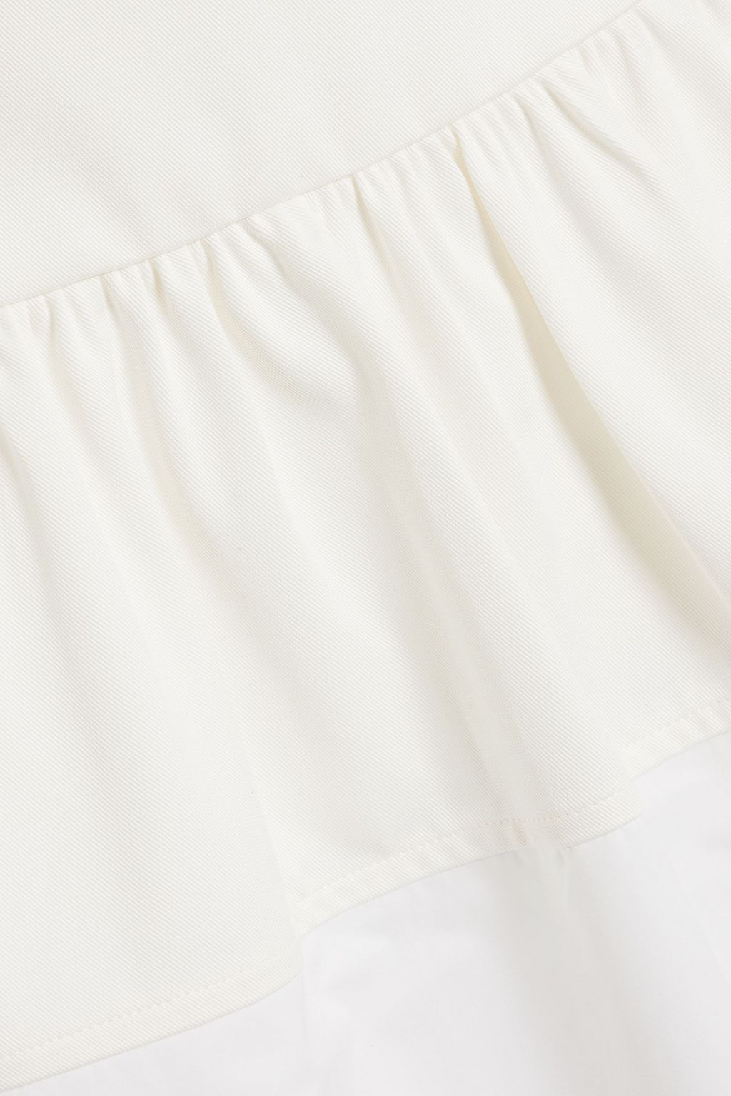 JIL SANDER Tiered cotton-twill and cotton-poplin midi skirt