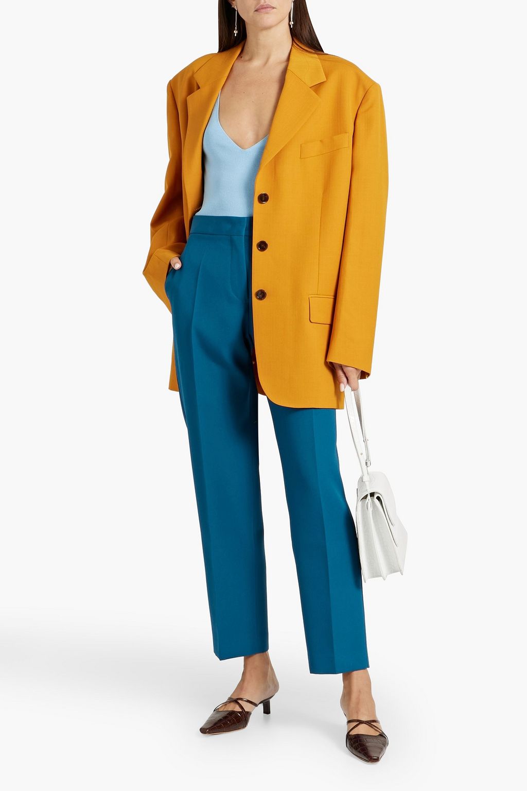 JIL SANDER Wool-twill straight-leg pants