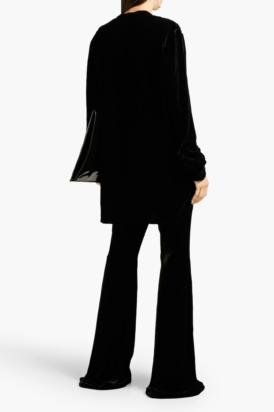 Rick Owens Samtbluse Mit Tiefem Ausschnitt In Black