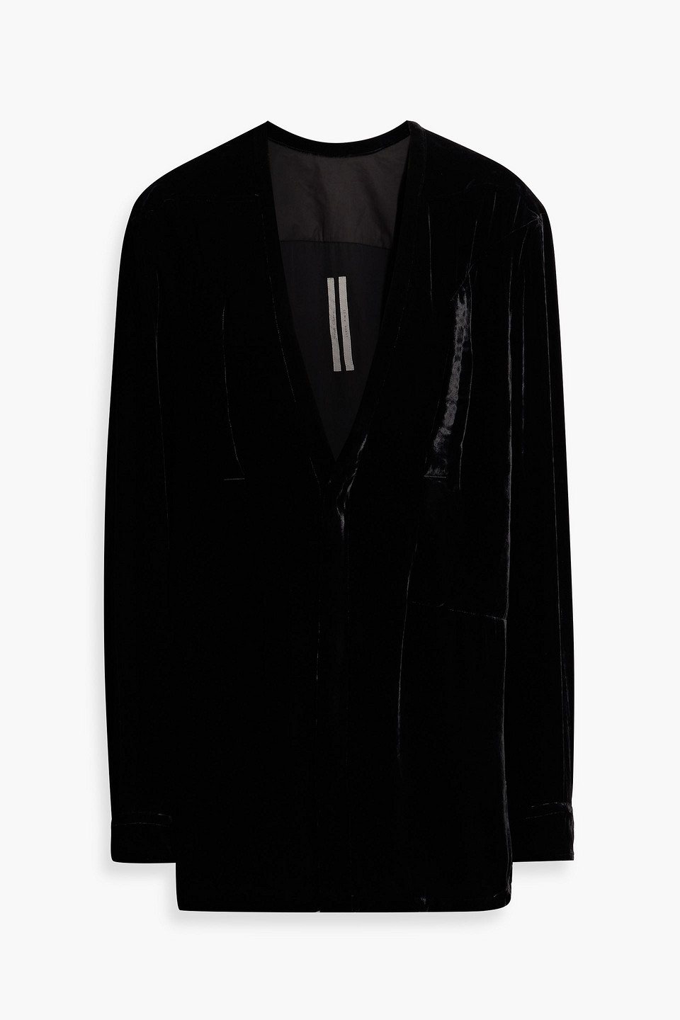 Rick Owens Samtbluse Mit Tiefem Ausschnitt In Black