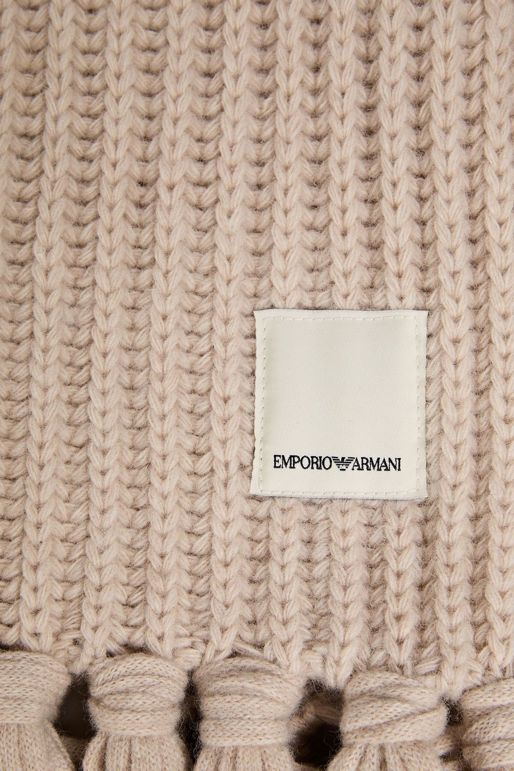 EMPORIO ARMANI وشاح من مزيج الصوف مزيّن بشرّابات