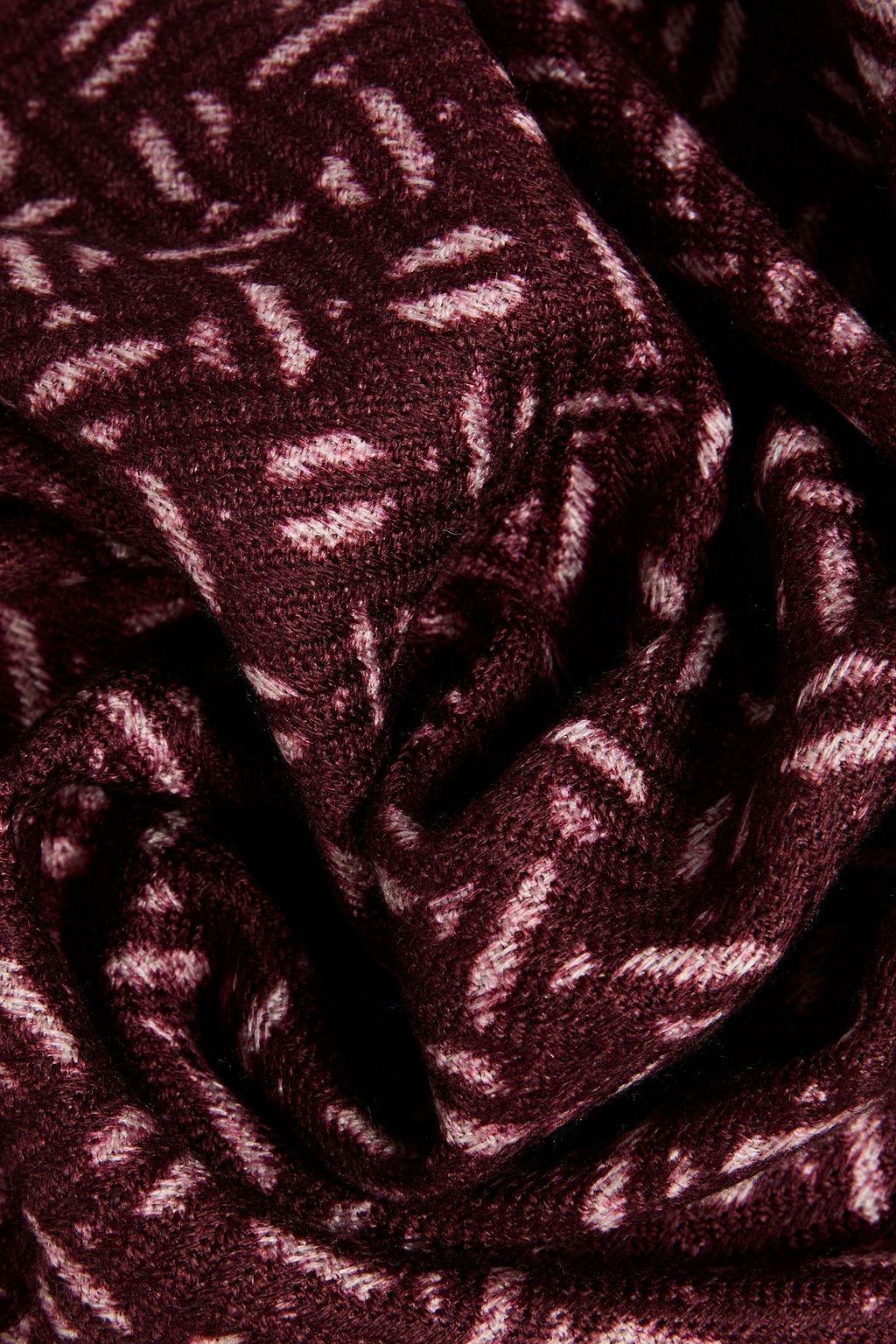 GIORGIO ARMANI Frayed printed wool-twill scarf