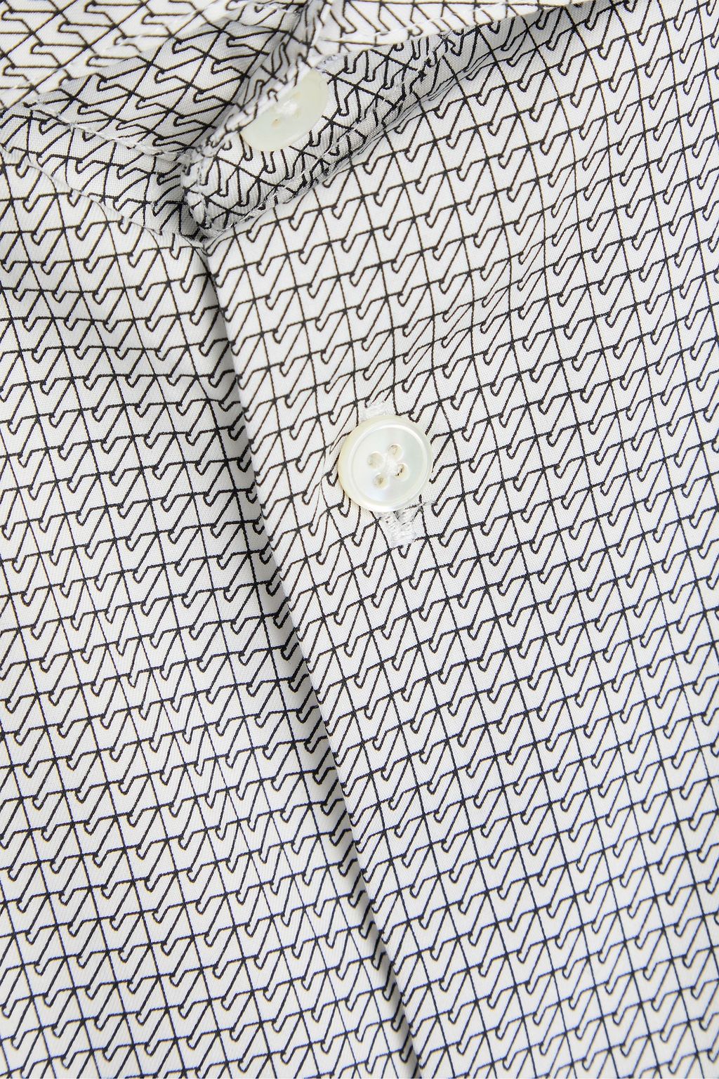 EMPORIO ARMANI Printed cotton and Lyocell-blend poplin shirt
