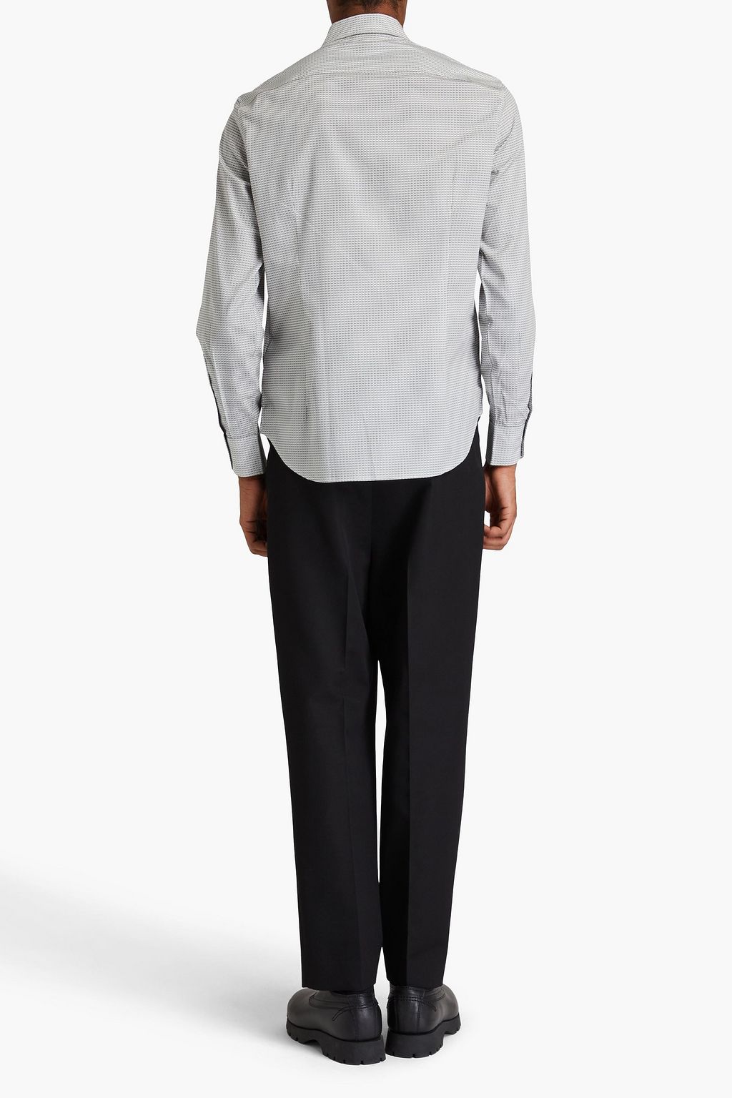 EMPORIO ARMANI Printed cotton and Lyocell-blend poplin shirt