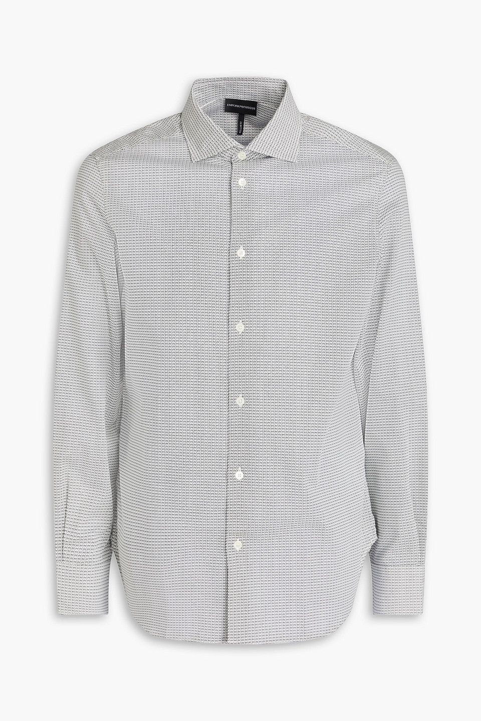 Emporio Armani - Printed cotton and Lyocell-blend poplin shirt - White - XS