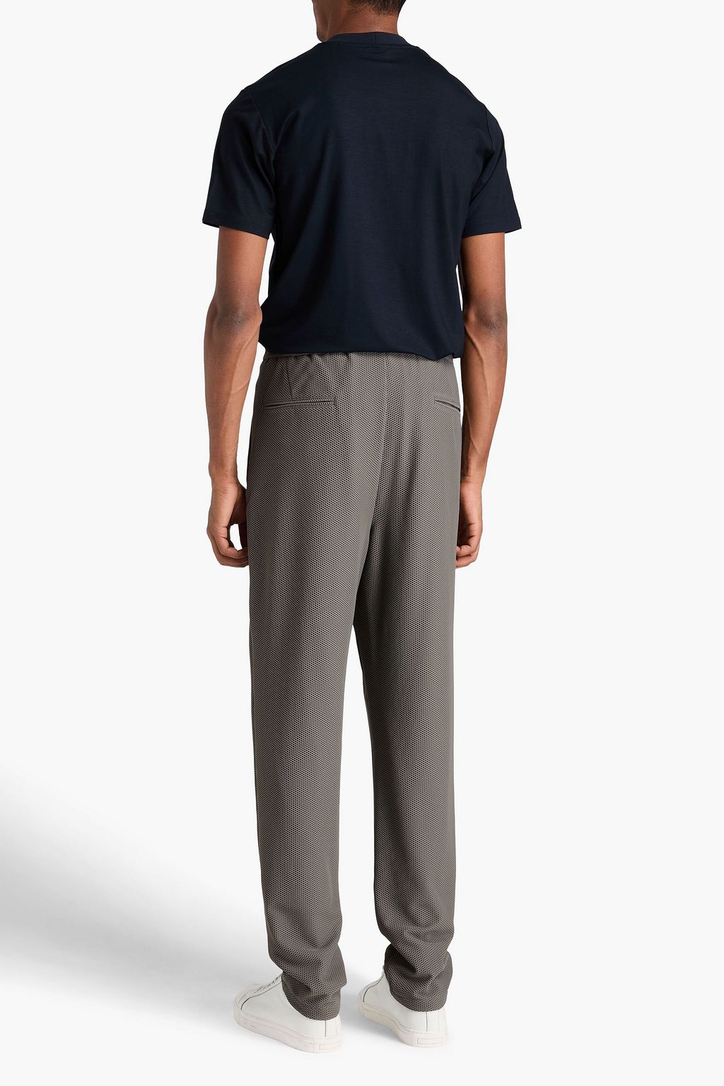GIORGIO ARMANI Embroidered stretch-jersey T-shirt