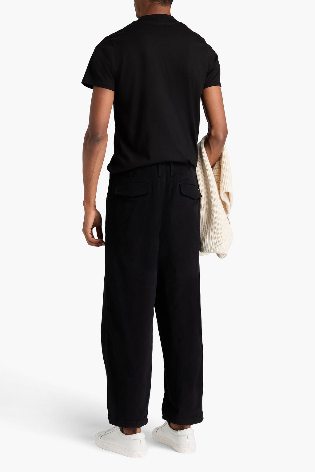 EMPORIO ARMANI コットン混ツイル ドローストリングパンツ