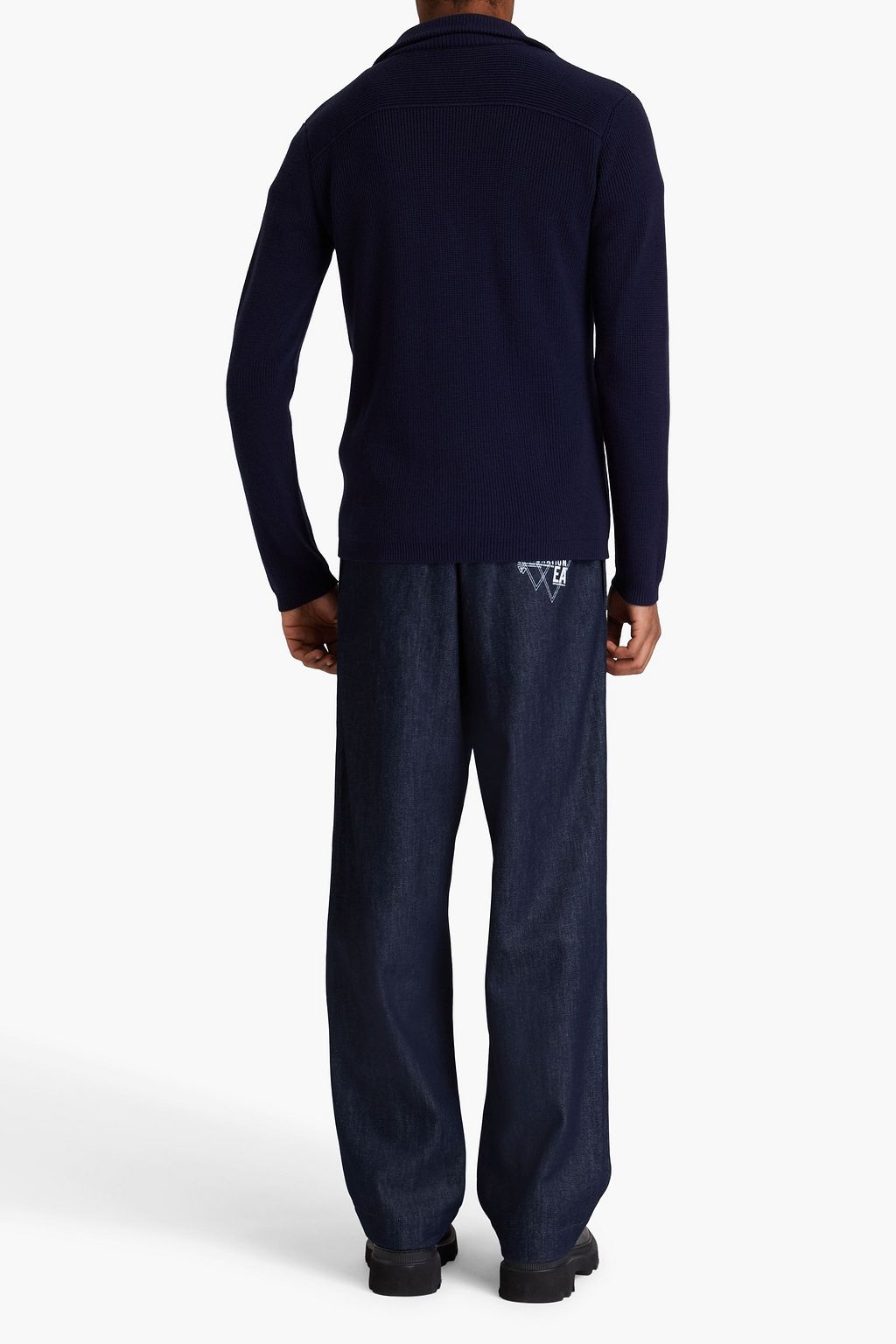GIORGIO ARMANI Double-breasted wool and cotton-blend cardigan