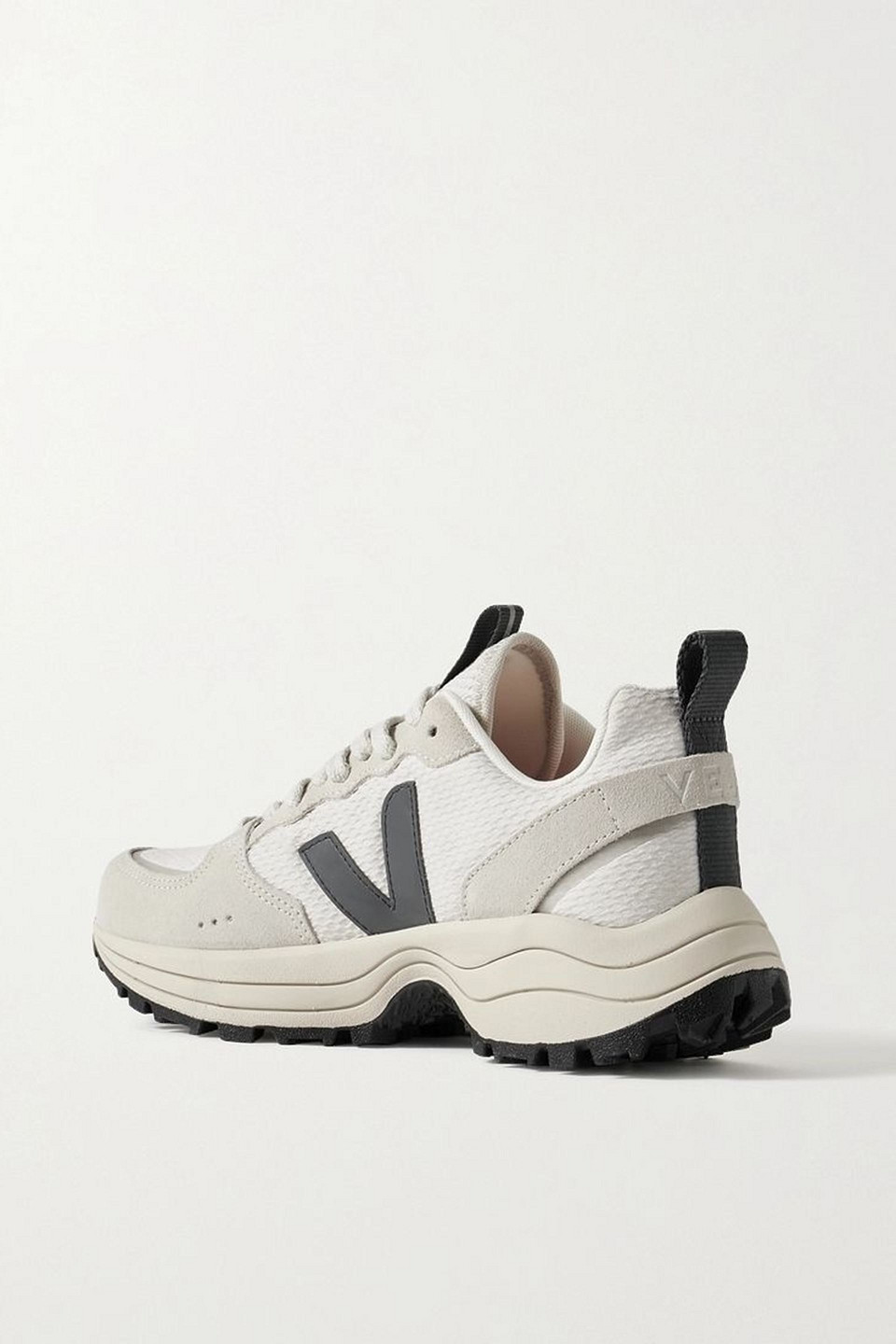 Veja Venturi Suede And Leather-trimmed Alveomesh Sneakers In Light Gray