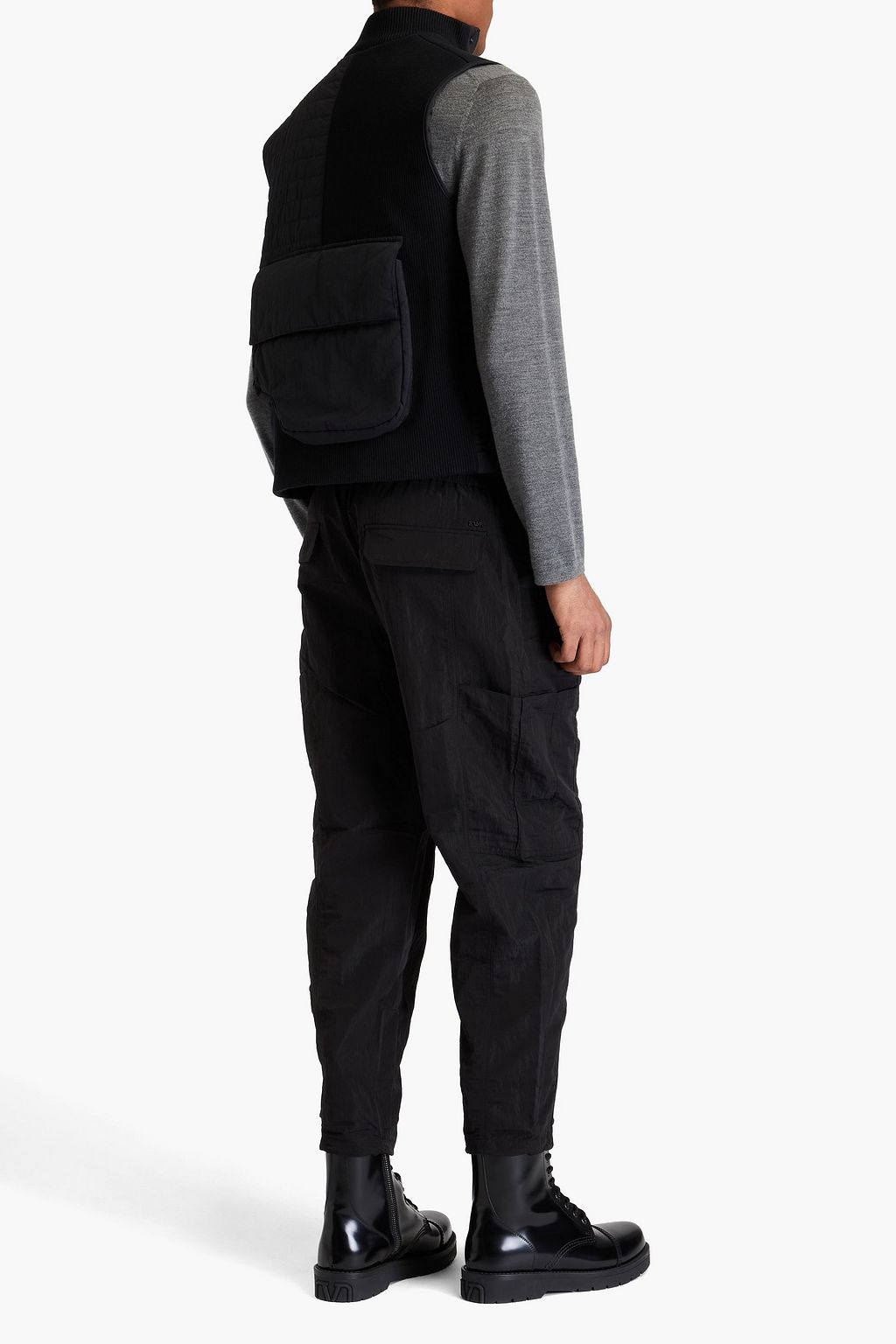 EMPORIO ARMANI シェル クロップド テーパード トラックパンツ