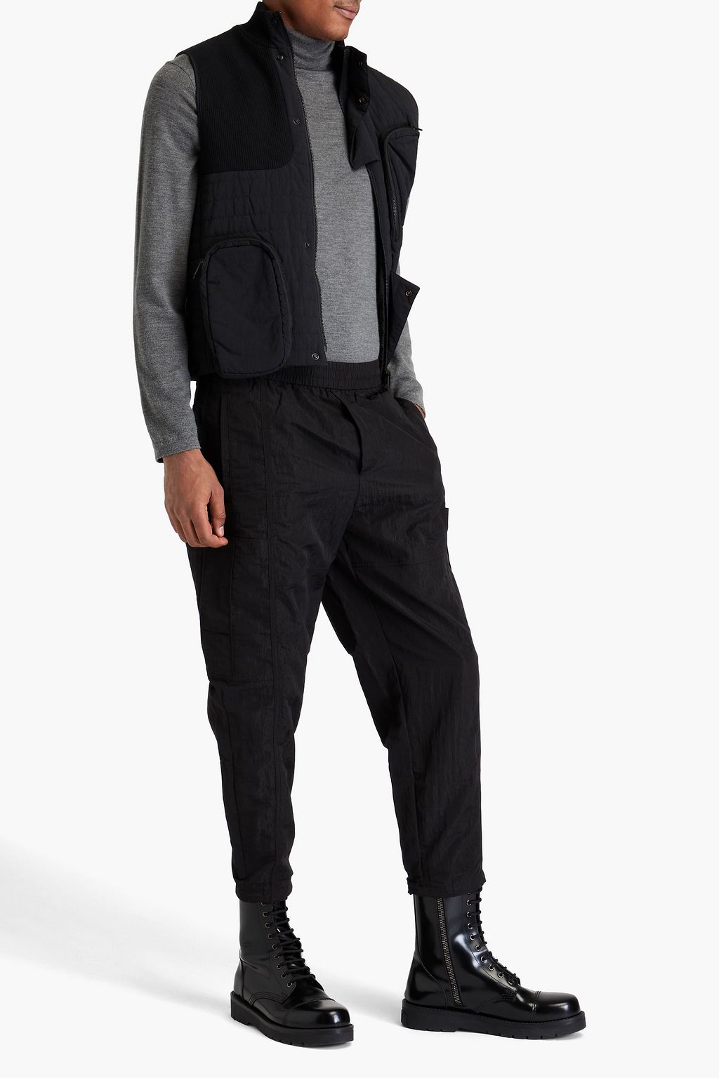 EMPORIO ARMANI シェル クロップド テーパード トラックパンツ
