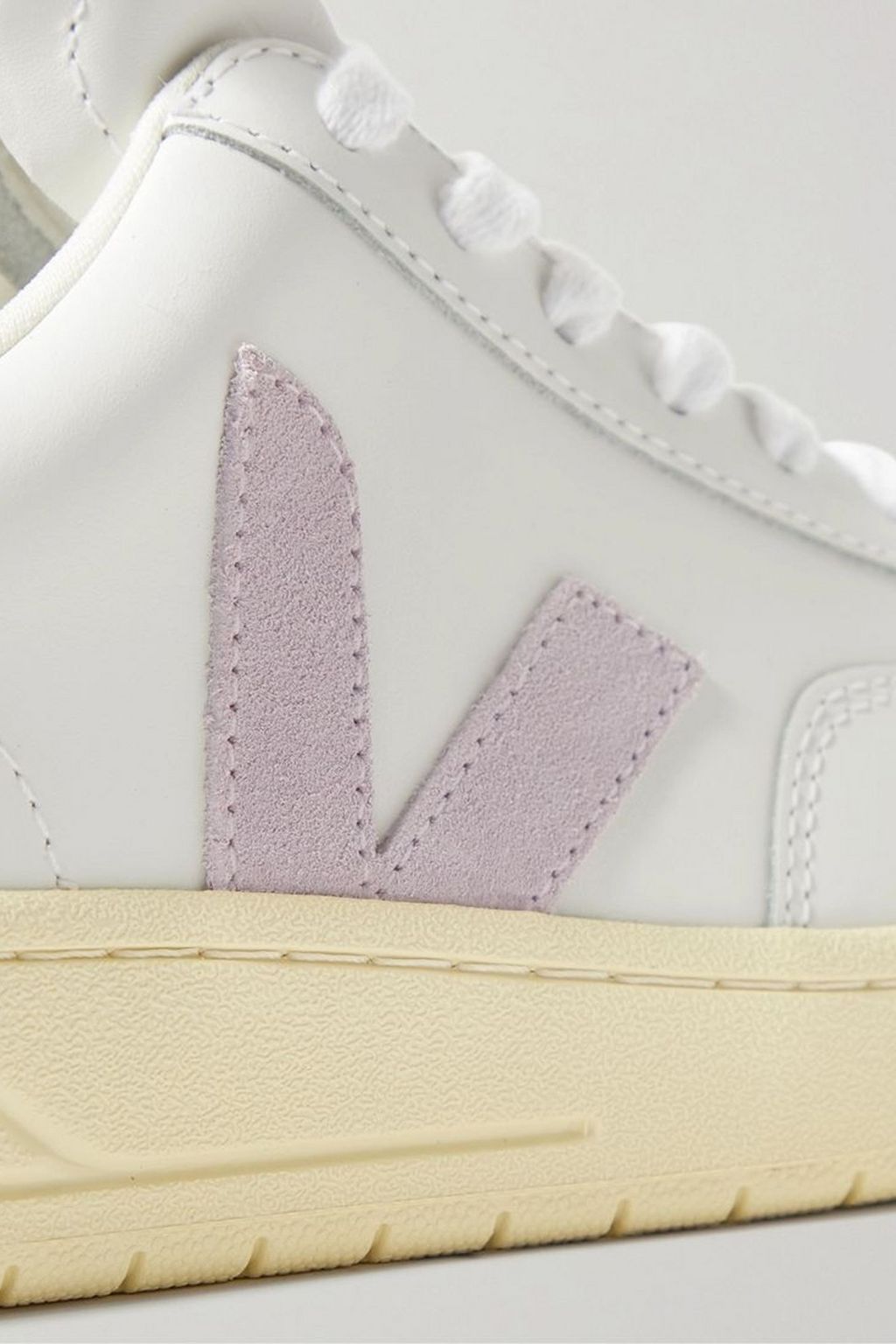 VEJA V-12 suede-trimmed leather sneakers