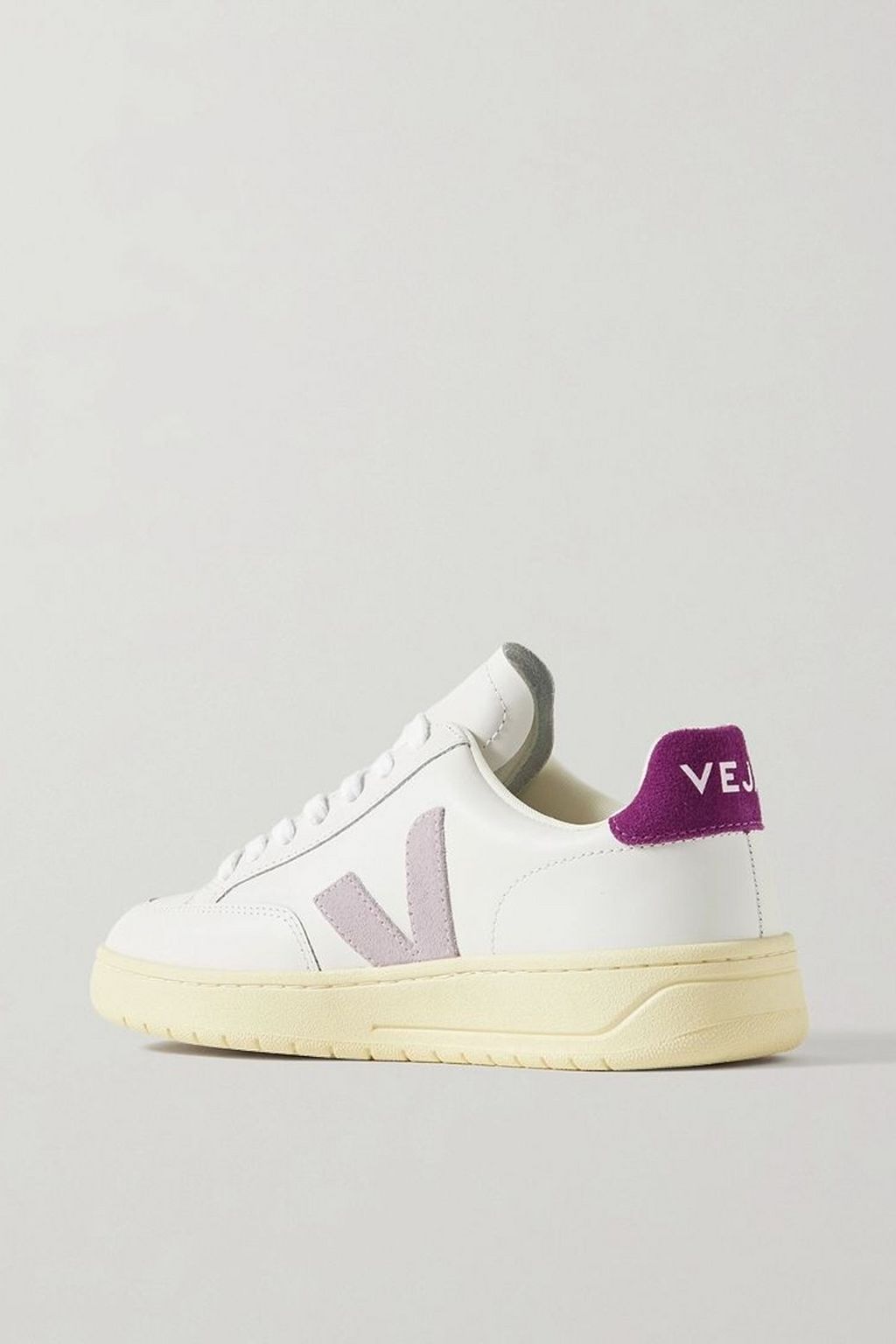 VEJA V-12 suede-trimmed leather sneakers