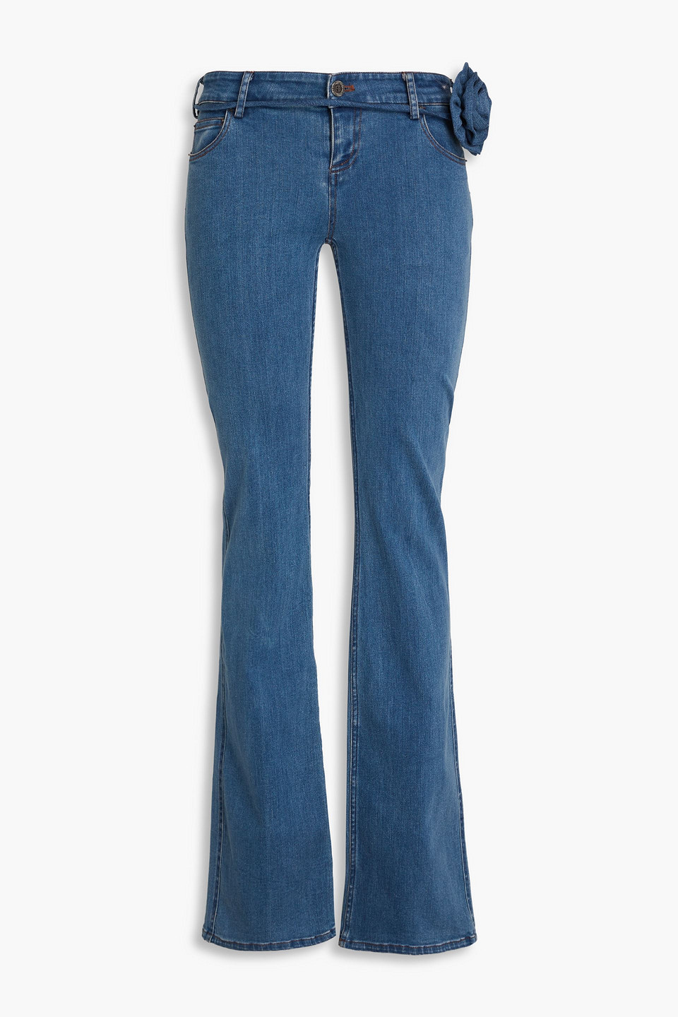 Rotate Birger Christensen Straight Cotton Denim Jeans In Blue