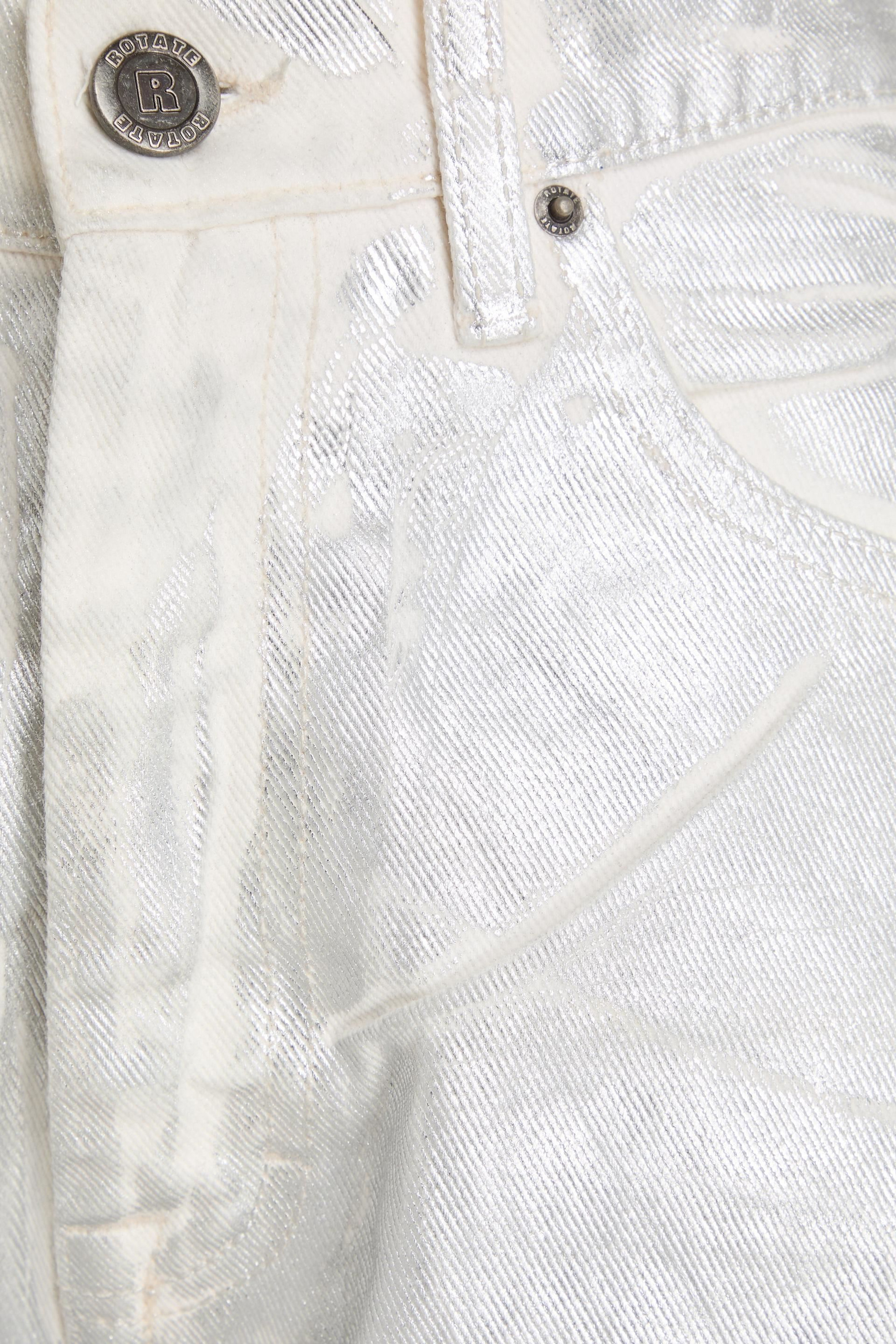 ROTATE Birger Christensen Metallic coated high-rise straight-leg jeans thumbnail