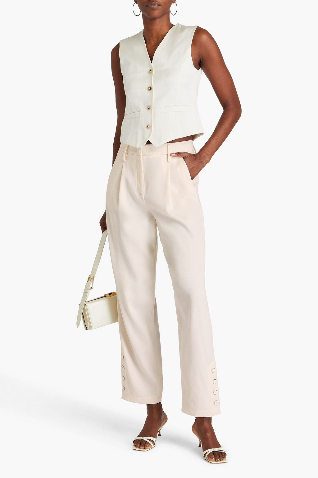 GIORGIO ARMANI Pleated wool-twill tapered pants
