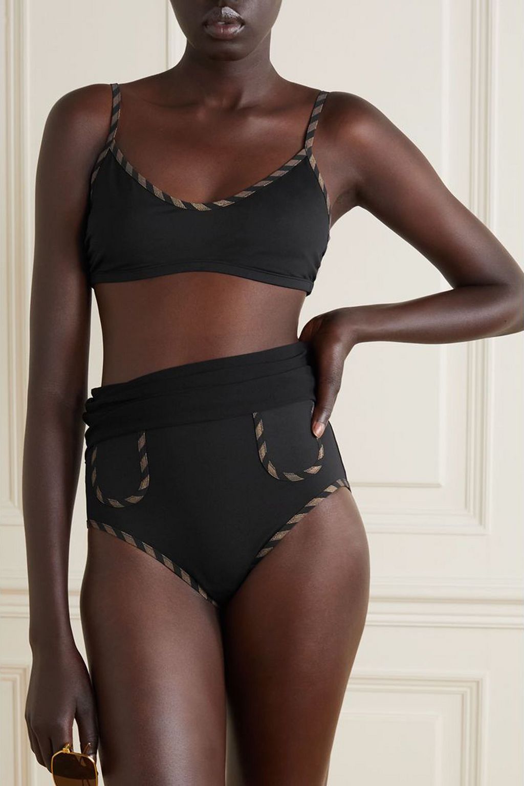 ERES Trimaran Lurex-trimmed bikini briefs