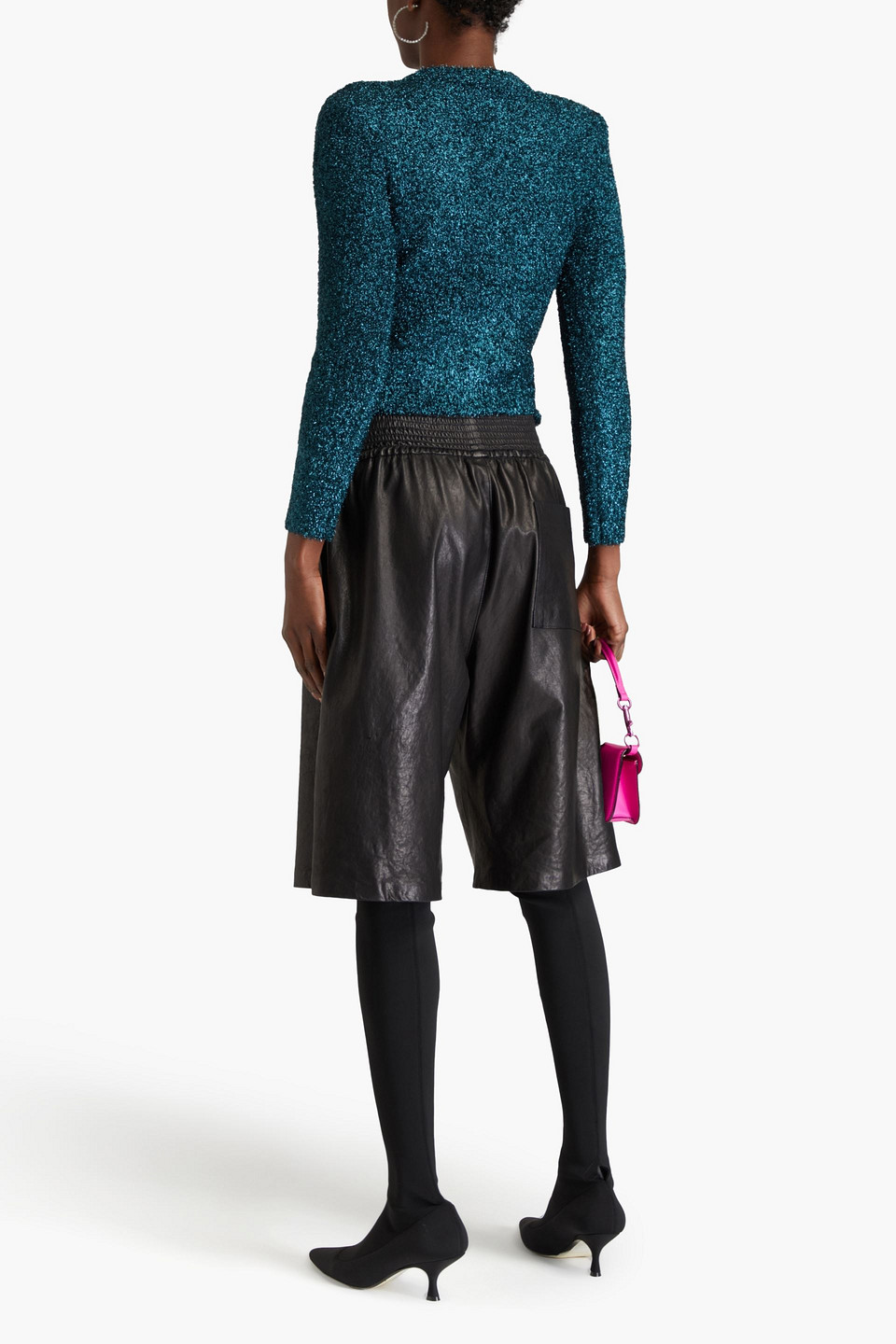Rotate Birger Christensen Tinsel Cardigan In Storm Blue