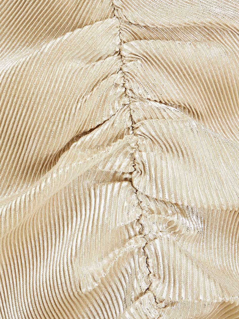 ruched plissé-lamé mini dress
