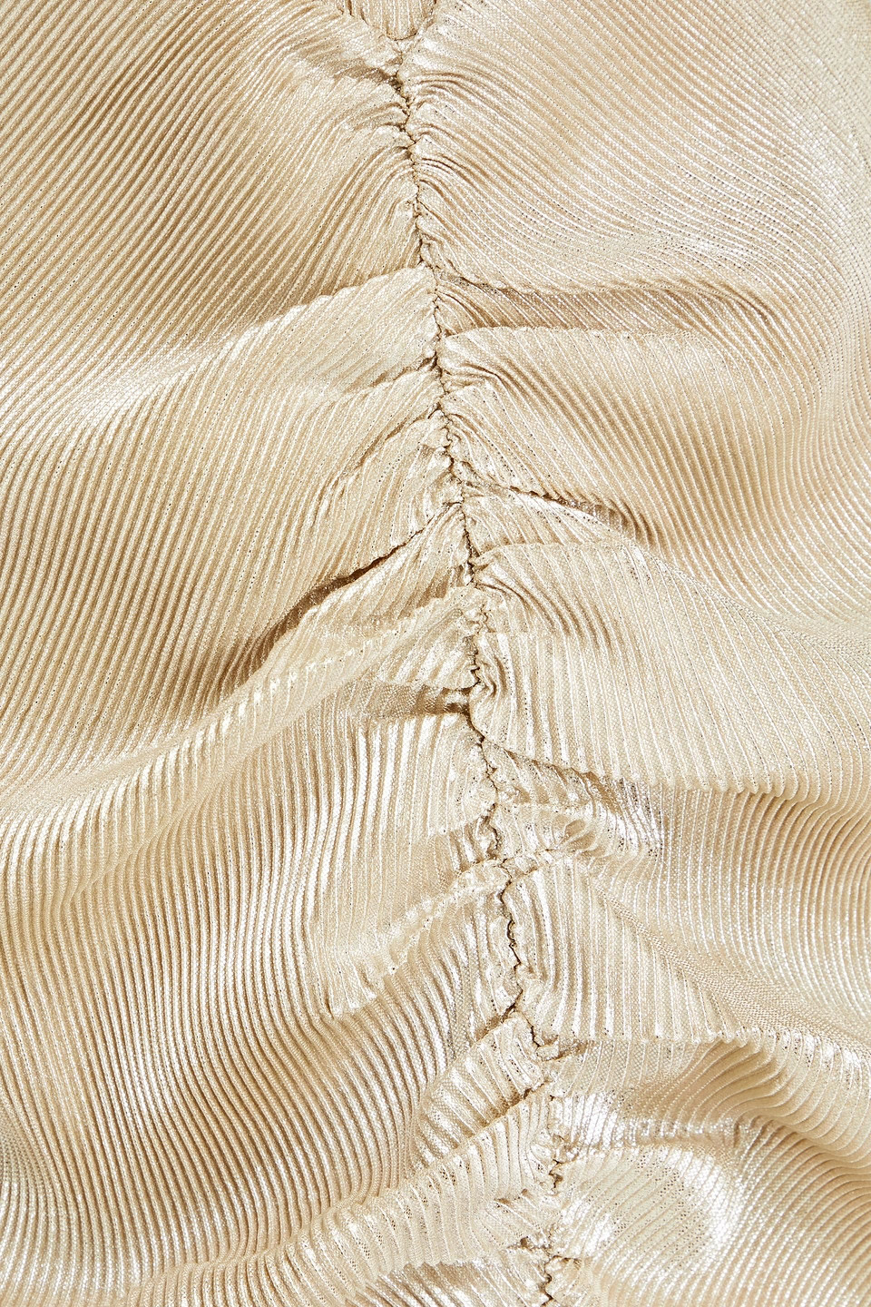 ROTATE BIRGER CHRISTENSEN RUCHED PLISSÉ-LAMÉ MINI DRESS