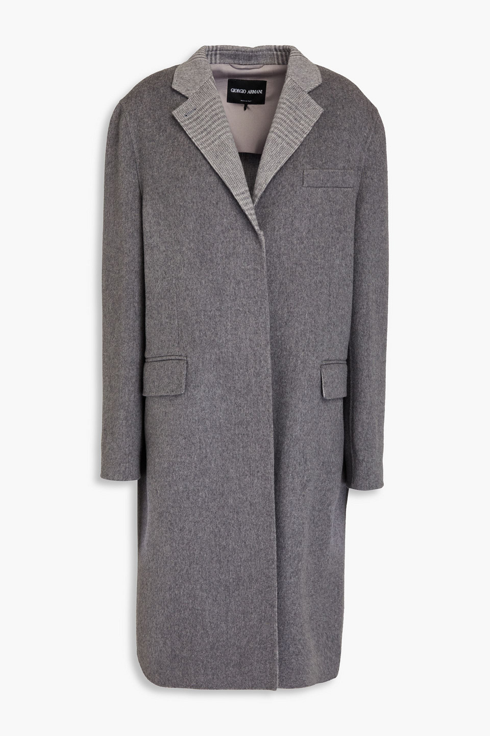 Giorgio Armani Wool And Cashmere-blend Coat In Grey