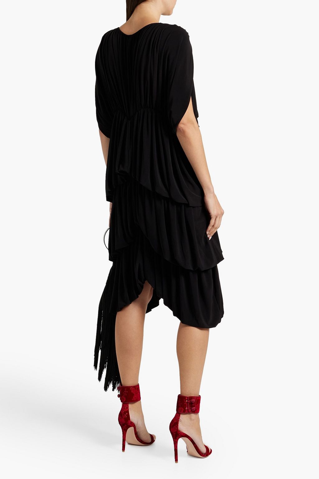 NORMA KAMALI Tiered stretch-jersey midi dress