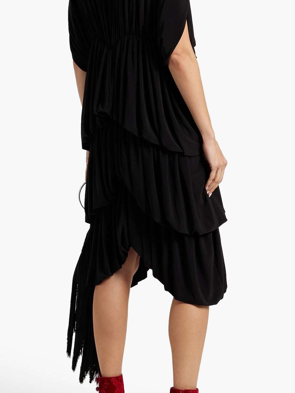 tiered stretch-jersey midi dress