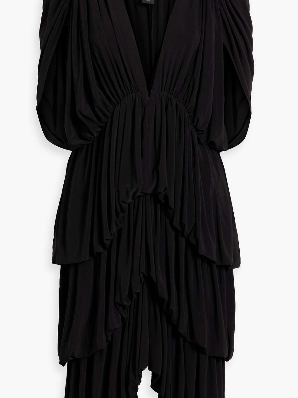 tiered stretch-jersey midi dress